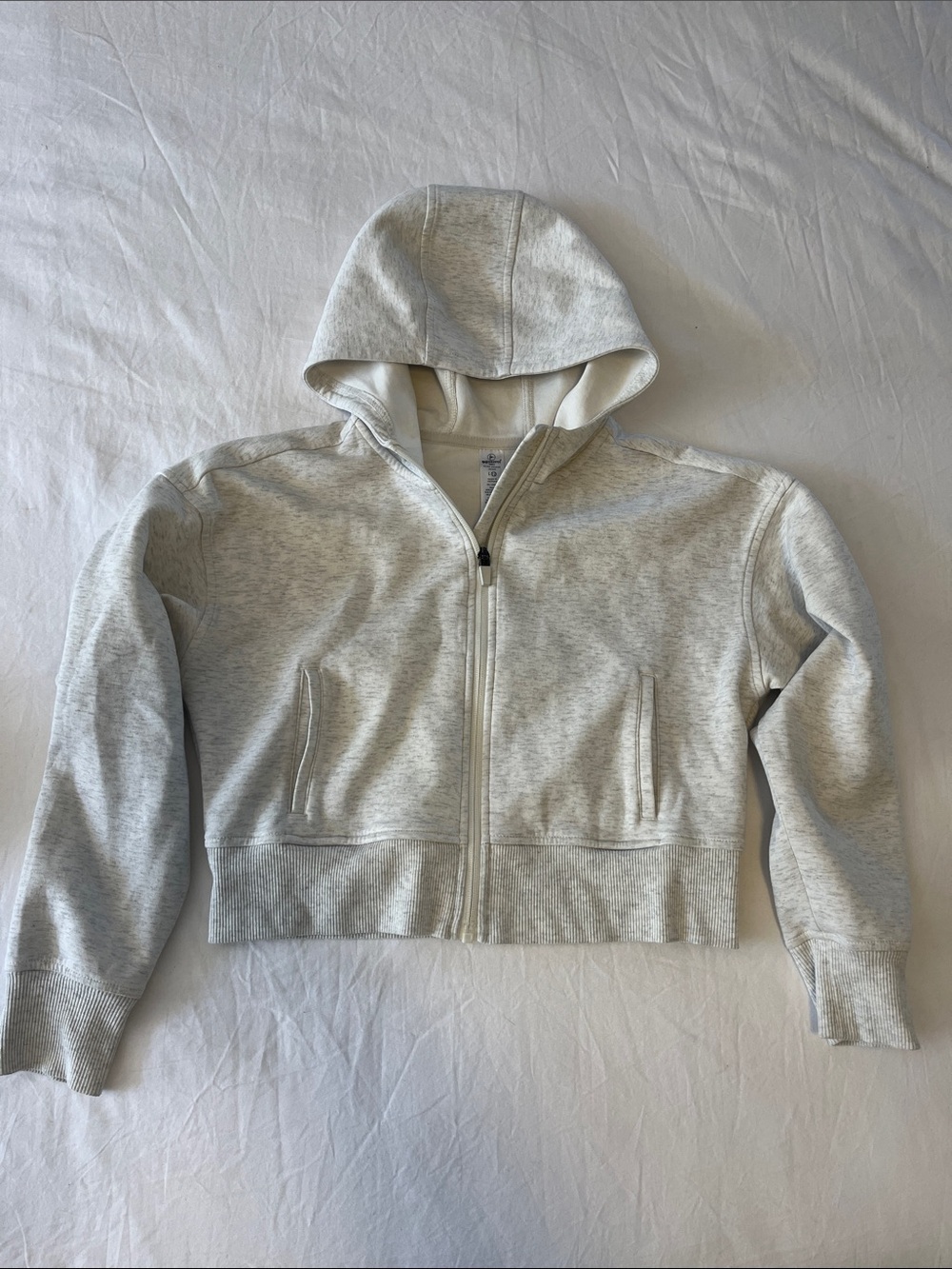 90 Degree By Reflex Light Heather Gray Zip Hoodie